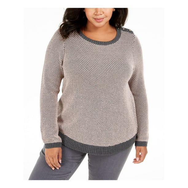 Women Long Sleeve Crew Neck Plus size Cardigan Sweater Knit Top 1X 2X 3X